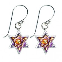 Star of David Earrings - Purple 